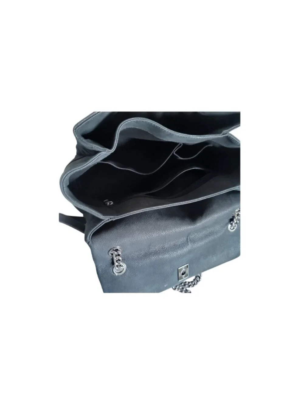 Chanel Lady Pearly Flap Shopping Tote 2013 Black Caviar Leather Silver Hardware